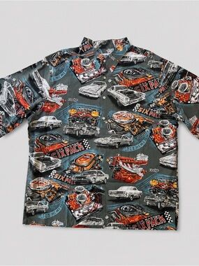 NWT Reyn Sports Vintage Hawaiian Button-down Shirt Dodge Muscle Cars, XL